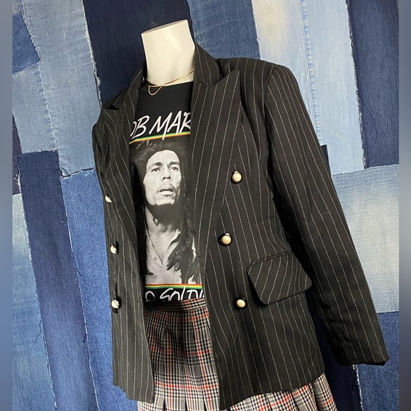 Vintage 90’s Prima Donna Pinstripe Blazer w/button Detail Sz S - Picture 2 of 9